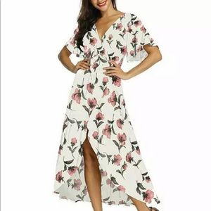 Azalosie floral high low maxi dress